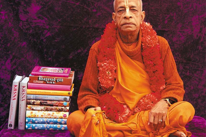 Srila Prabhupada with his books