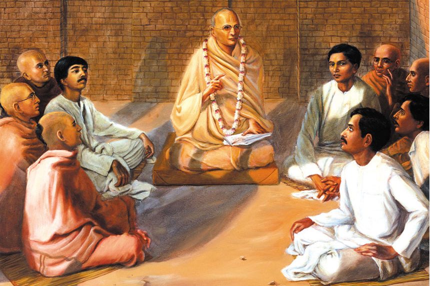 Meeting his spiritual master