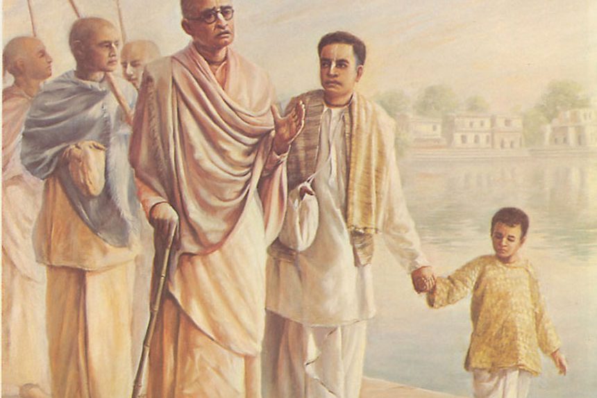 Receiving instruction from his spiritual master
