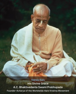 Srila Prabhupada in meditation outdoors